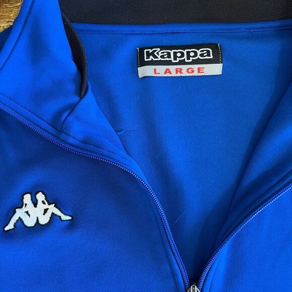 Vintage Kappa Men's Full-zip Blue/Black Embroidered Logo Full Zip Jacket Size-L - Picture 4 of 6